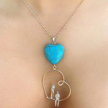 Load image into Gallery viewer, Happiness Turquoise Heart Necklace. Handmade in Sterling Silver
