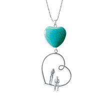Load image into Gallery viewer, Happiness Turquoise Heart Necklace. Handmade in Sterling Silver