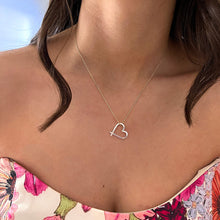 Load image into Gallery viewer, Sophie Heart Necklace Adjustable, Sterling Silver and 14k gold plated