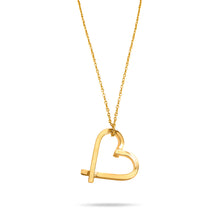 Load image into Gallery viewer, Sophie Heart Necklace Adjustable, Sterling Silver and 14k gold plated