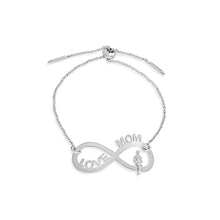Load image into Gallery viewer, Infinity Love Bracelet, Sterling Silver Chain