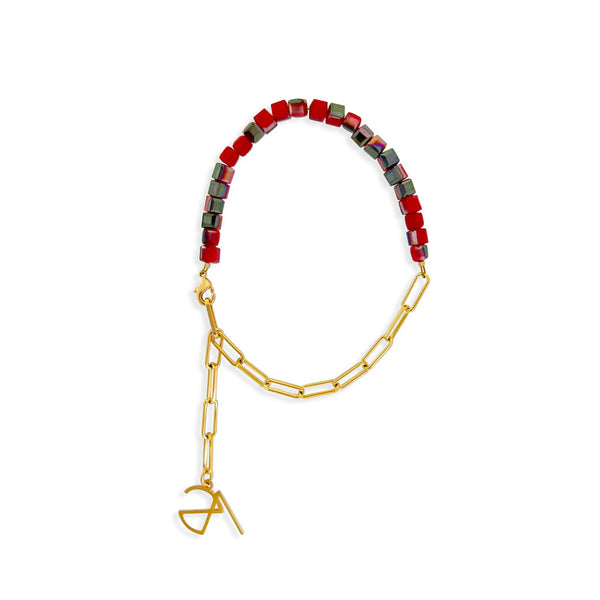 Red Crystal Gold Bracelet