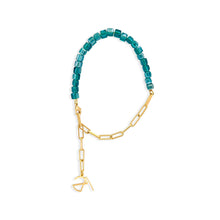 Load image into Gallery viewer, Aquamarine Crystal Gold Bracelet