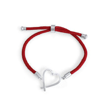 Load image into Gallery viewer, Sophie Heart Cord Bracelet in sterling silver