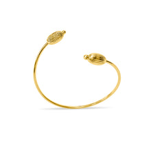 Load image into Gallery viewer, Seed Cuff Bracelet in 18K Gold Plated, handcrafted with an organic seed design, symbolizing growth and new beginnings, featuring an elegant open design.