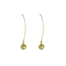 Load image into Gallery viewer, Allure Yellow Crystal Wire Earrings, 18k gold plated