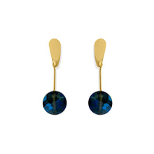 Load image into Gallery viewer, Capri Blue Crystal Drop Earrings. Handmade in 18k gold plated.
