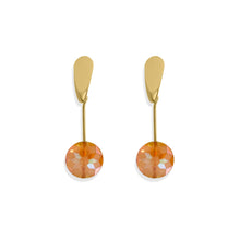 Load image into Gallery viewer, Topaz Crystal Drop Earrings. Handmade in 18k gold plated.
