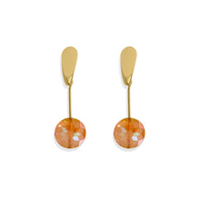 Load image into Gallery viewer, Topaz Crystal Drop Earrings. Handmade in 18k gold plated.