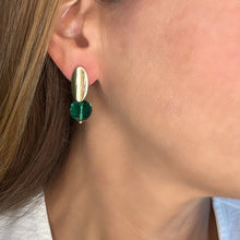 Load image into Gallery viewer, Emerald Crystal Stud Earrings