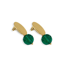 Load image into Gallery viewer, Emerald Crystal Stud Earrings
