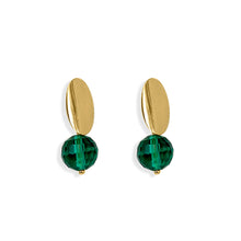 Load image into Gallery viewer, Emerald Crystal Stud Earrings