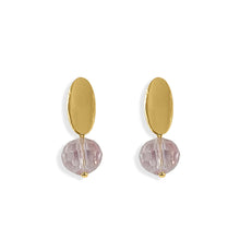 Load image into Gallery viewer, Light Pink Crystal Stud Earrings
