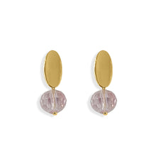 Load image into Gallery viewer, Light Pink Crystal Stud Earrings