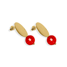 Load image into Gallery viewer, Red Crystal Stud Earrings