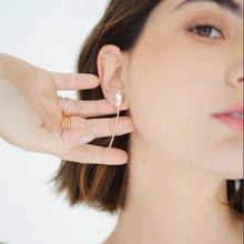 Load image into Gallery viewer, Handcrafted Root of Life Drop Earrings in Sterling Silver. Elegant drop design featuring a textured stem and seed, symbolizing nature and new beginnings.