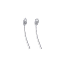 Load image into Gallery viewer, Handcrafted Root of Life Drop Earrings in Sterling Silver. Elegant drop design featuring a textured stem and seed, symbolizing nature and new beginnings.