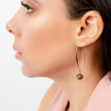 Load image into Gallery viewer, Allure Burgundy Crystal Wire Earrings, 18k gold plated