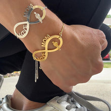 Load image into Gallery viewer, Infinity Love Bracelet, Sterling Silver and 18k gold plated Chain