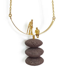 Load image into Gallery viewer, Volcanic Long Pendant Necklace, 18k Gold plated
