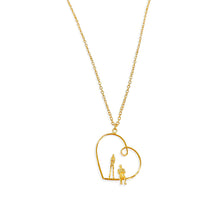 Load image into Gallery viewer, Happiness Necklace. Handmade jewelry in 18k gold plated. Heart Pendant Charm.