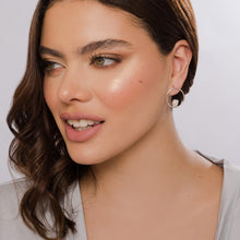 Load image into Gallery viewer, Pearl Circle Stud Earrings in sterling silver. White Pearl