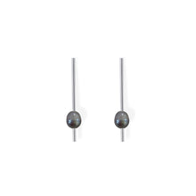 Load image into Gallery viewer, Pearl Drop Earrings in Sterling Silver. Gray Pearl
