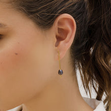 Load image into Gallery viewer, Pearl Drop Earrings in 18k gold plated. Black Pearl