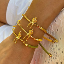 Load image into Gallery viewer, Equilibrium Cord Bracelet. Handmade jewelry. 18k gold plated over sterling silver.