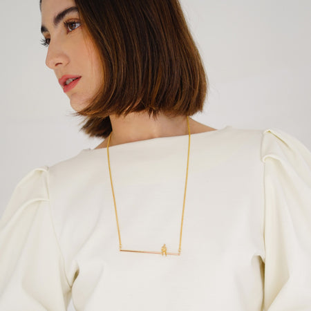 Equilibrium Long Necklace in Gold Plated