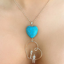 Load image into Gallery viewer, Happiness Turquoise Heart Necklace. Handmade in Sterling Silver
