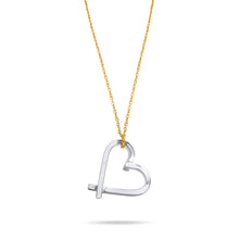 Load image into Gallery viewer, Sophie Heart Necklace Adjustable, Sterling Silver and 14k gold plated
