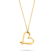Load image into Gallery viewer, Sophie Heart Necklace Adjustable, Sterling Silver and 14k gold plated
