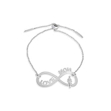 Load image into Gallery viewer, Infinity Love Bracelet, Sterling Silver Chain
