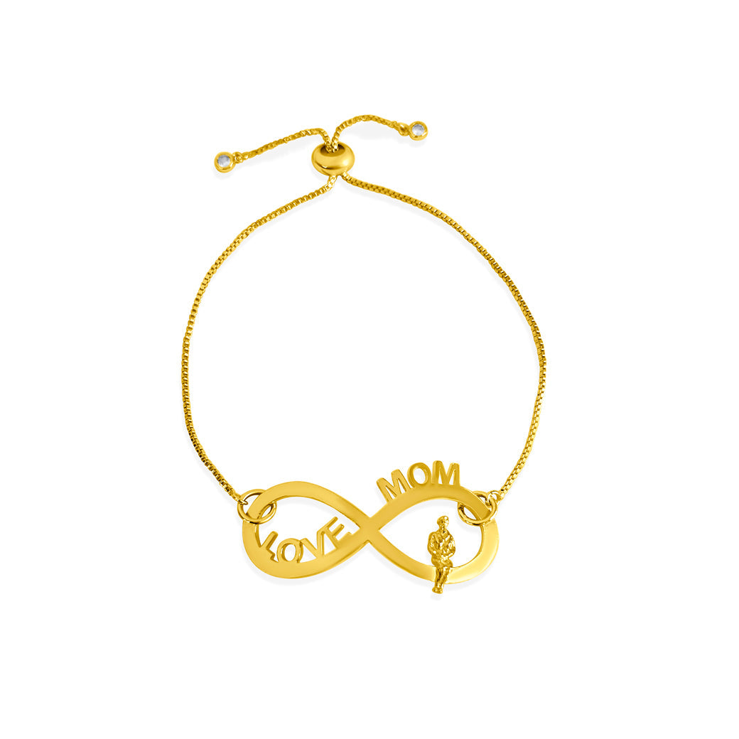 Infinity Love Bracelet, 18k gold plated Chain