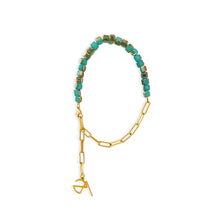 Load image into Gallery viewer, Turquoise Crystal Gold Bracelet

