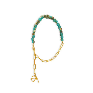 Turquoise Crystal Gold Bracelet