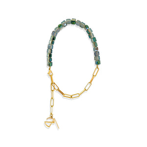 Olive Crystal Gold Bracelet