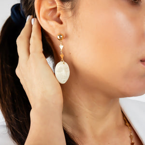 Origins Drop Earrings. Gold plated. Stone earrings.