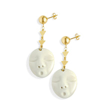 Load image into Gallery viewer, Origins Drop Earrings. Gold plated. Stone earrings.
