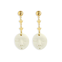 Load image into Gallery viewer, Origins Drop Earrings. Gold plated. Stone earrings.
