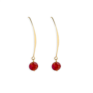 Allure Red Crystal Wire Earrings, 18k gold plated