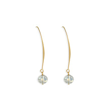Load image into Gallery viewer, Allure Clear Crystal Wire Earrings, 18k gold plated
