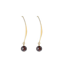 Load image into Gallery viewer, Allure Burgundy Crystal Wire Earrings, 18k gold plated
