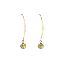 Load image into Gallery viewer, Allure Yellow Crystal Wire Earrings, 18k gold plated
