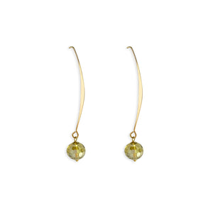 Allure Yellow Crystal Wire Earrings, 18k gold plated