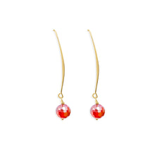 Load image into Gallery viewer, Allure Orange Crystal Wire Earrings, 18k gold plated
