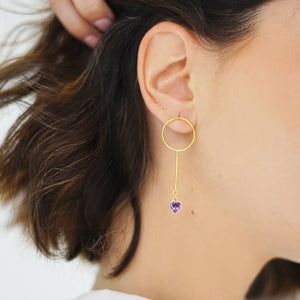 Allure Circle Long Drop Earrings
