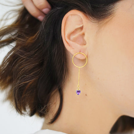 Allure Circle Long Drop Earrings