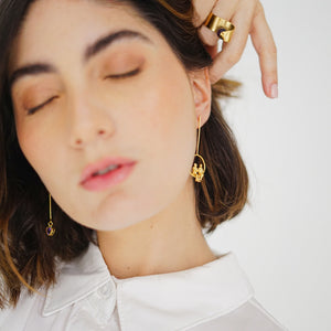 Allure Circle Long Drop Earrings